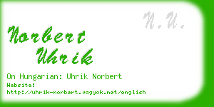 norbert uhrik business card